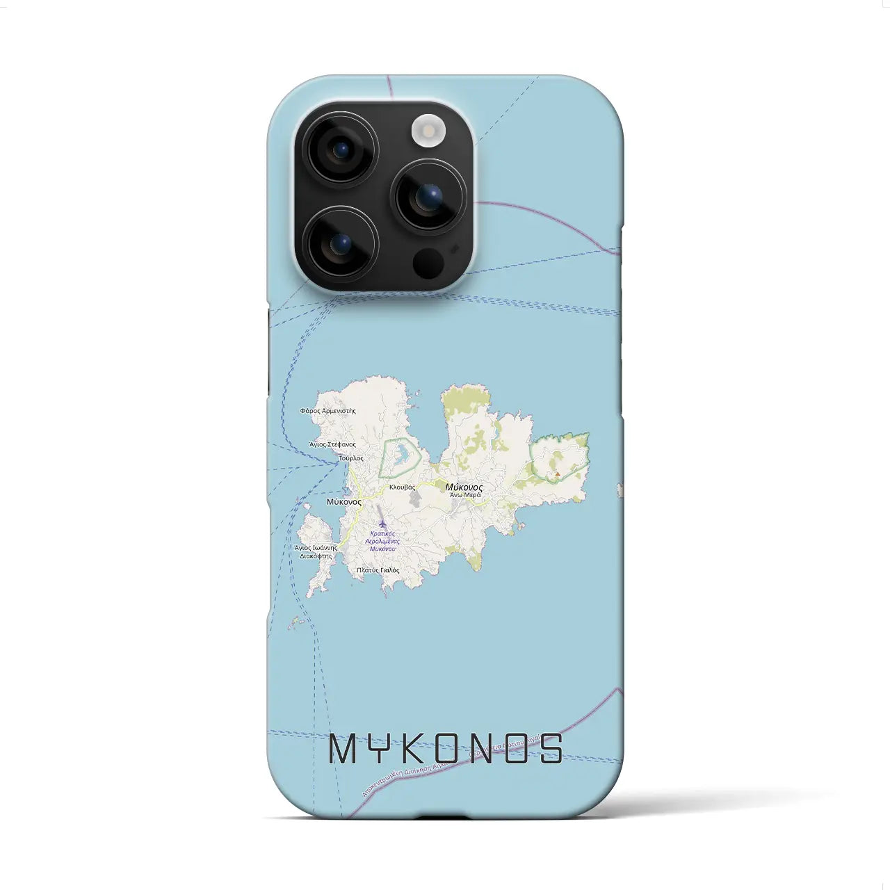 【ミコノス島(ギリシャ)】地図柄iPhoneケース(バックカバータイプ)