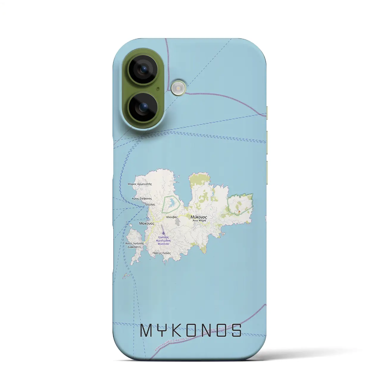 【ミコノス島(ギリシャ)】地図柄iPhoneケース(バックカバータイプ)