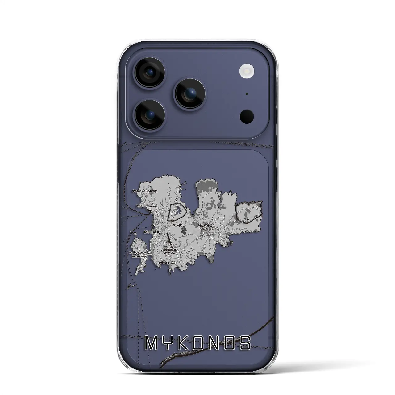 【ミコノス島(ギリシャ)】地図柄iPhoneケース(クリアタイプ)