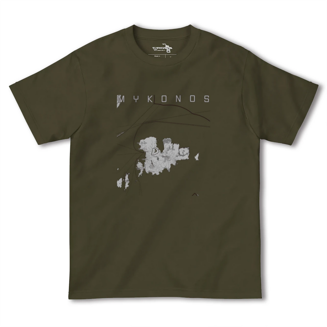 【ミコノス島(ギリシャ)】地図柄ヘビーウェイトTシャツ