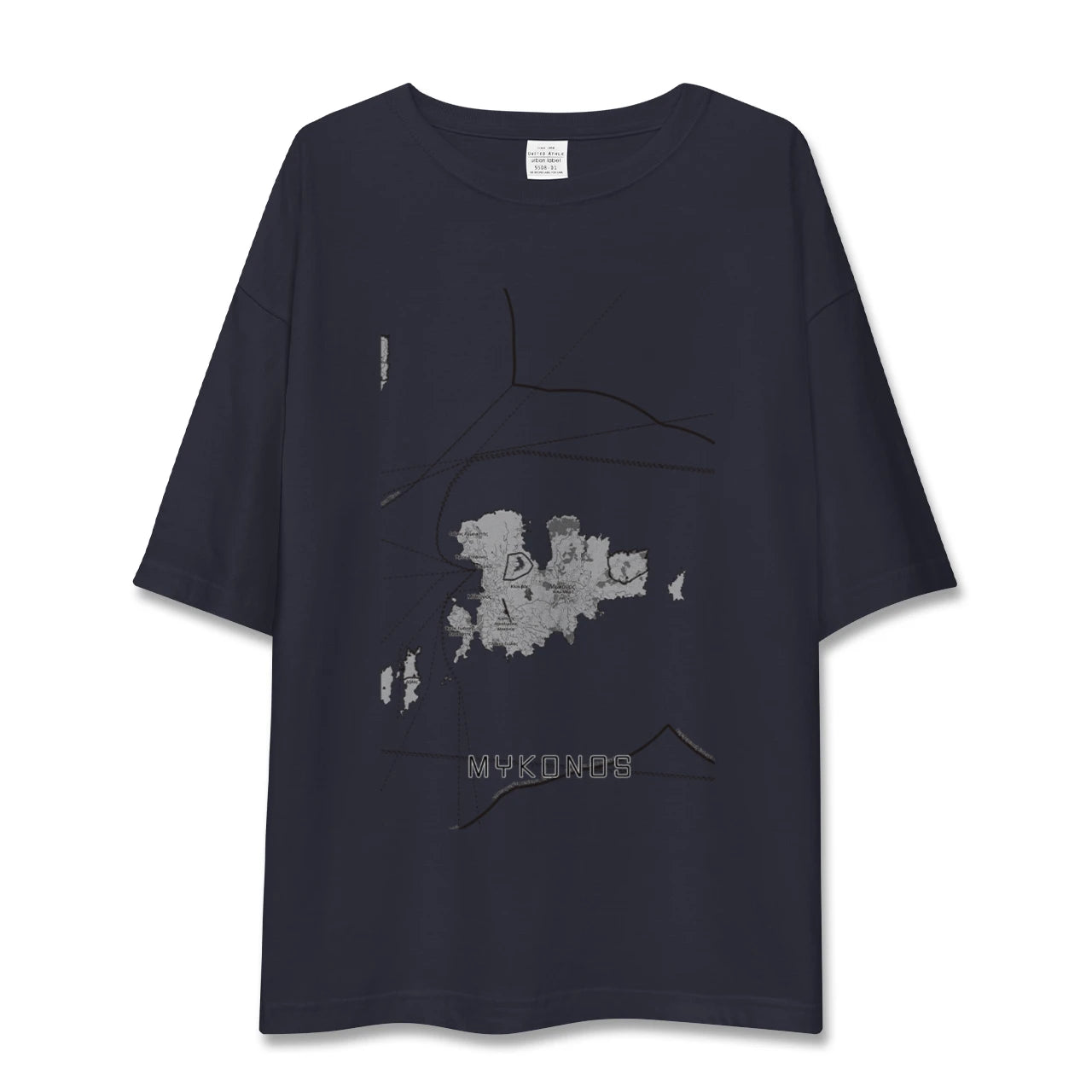 【ミコノス島(ギリシャ)】地図柄ビッグシルエットTシャツ