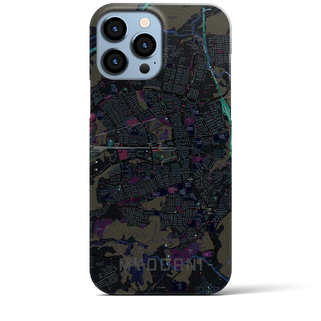 【名谷(兵庫県)】地図柄iPhoneケース(バックカバータイプ)