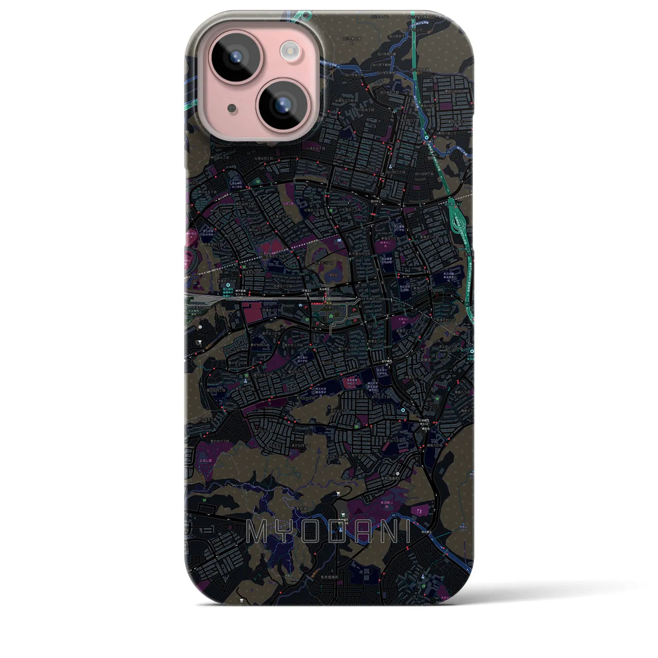 【名谷(兵庫県)】地図柄iPhoneケース(バックカバータイプ)