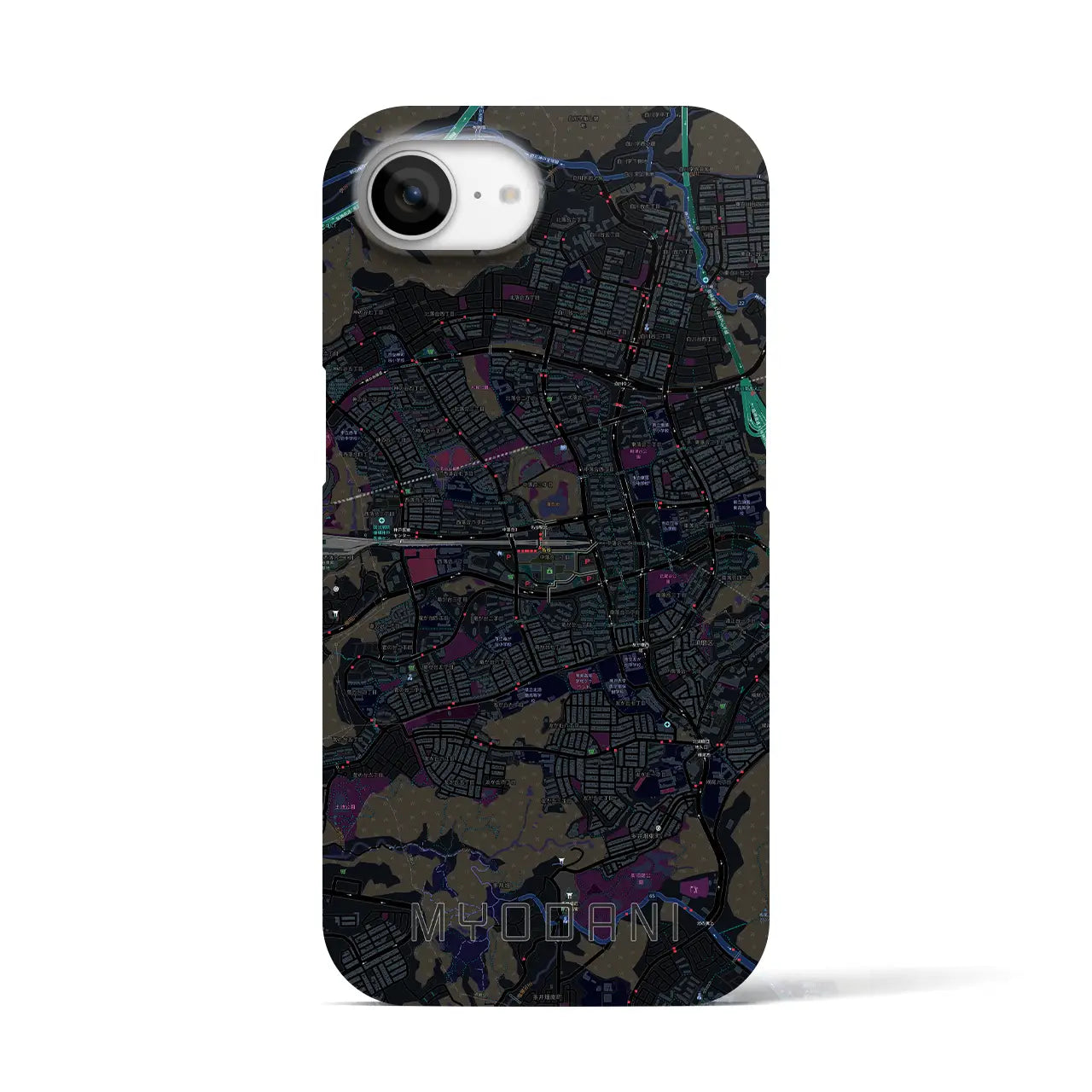 【名谷(兵庫県)】地図柄iPhoneケース(バックカバータイプ)