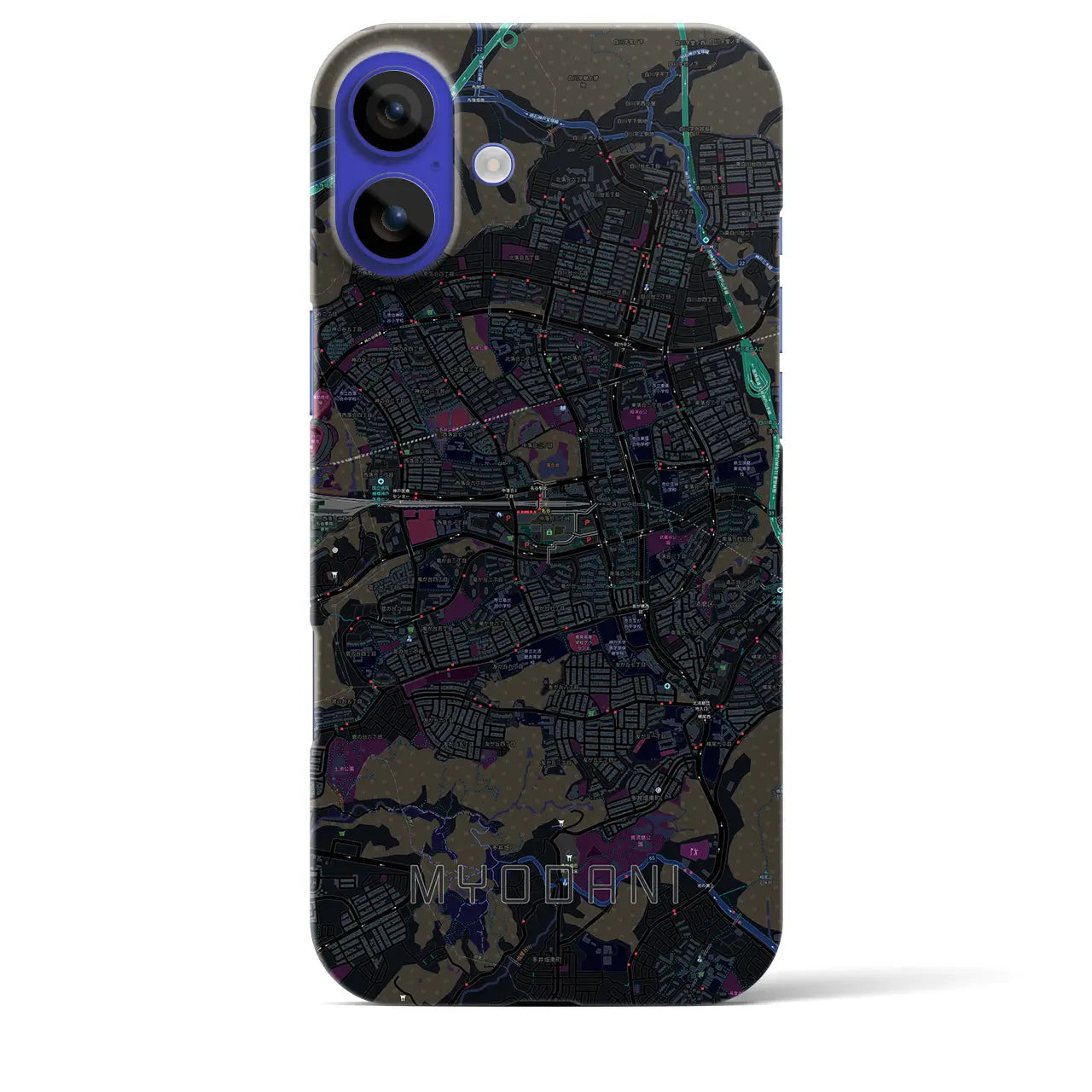 【名谷(兵庫県)】地図柄iPhoneケース(バックカバータイプ)