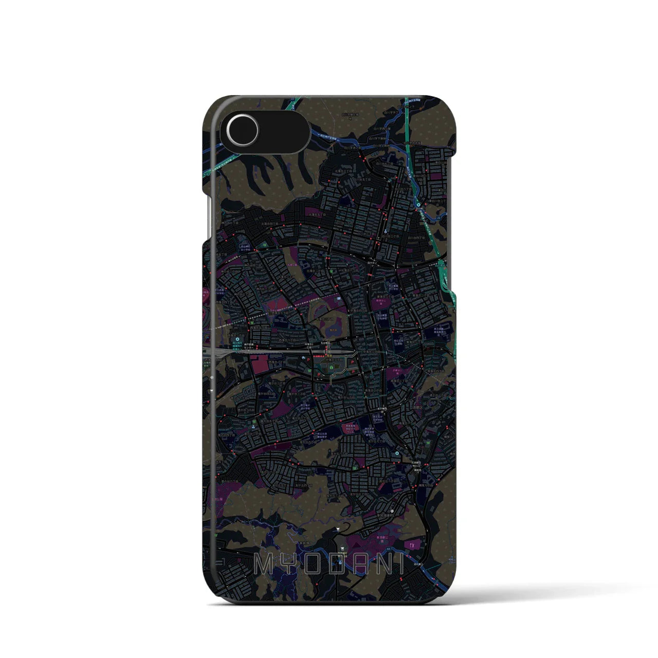 【名谷(兵庫県)】地図柄iPhoneケース(バックカバータイプ)