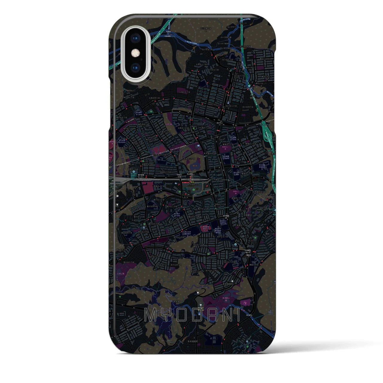 【名谷(兵庫県)】地図柄iPhoneケース(バックカバータイプ)