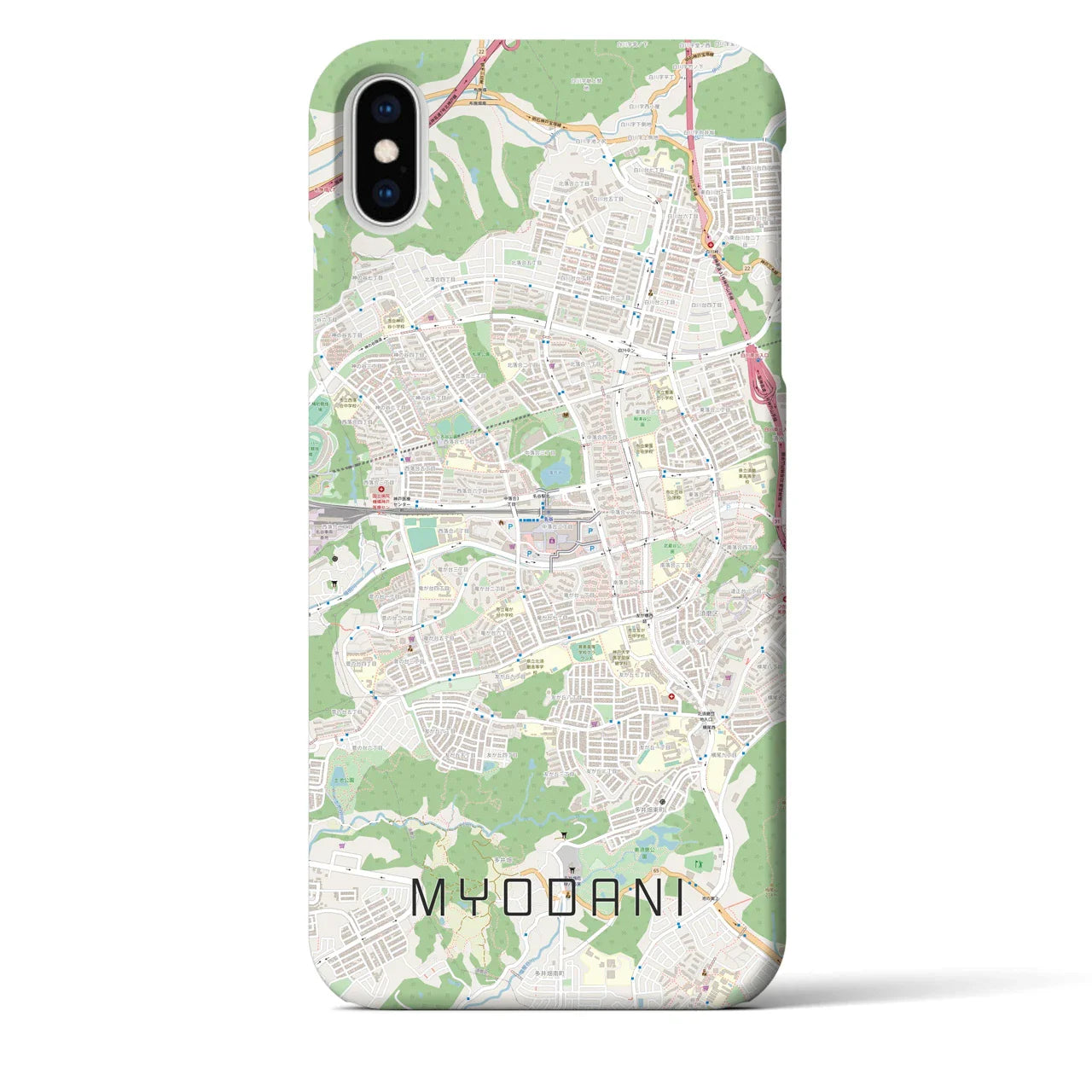 【名谷(兵庫県)】地図柄iPhoneケース(バックカバータイプ)