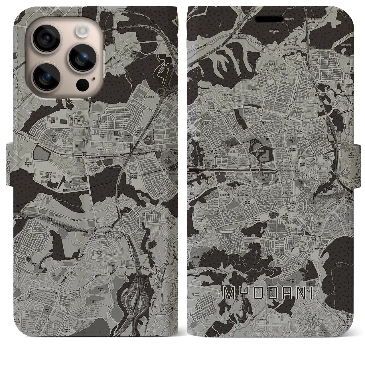 【名谷(兵庫県)】地図柄iPhoneケース(手帳タイプ)