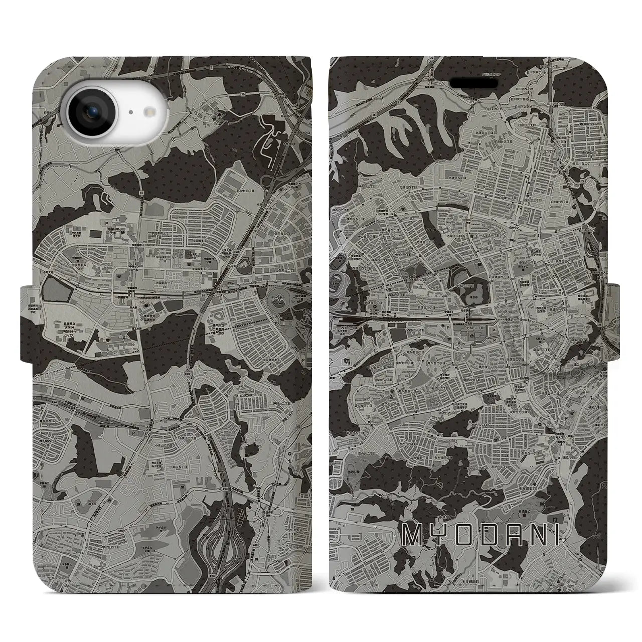 【名谷(兵庫県)】地図柄iPhoneケース(手帳タイプ)