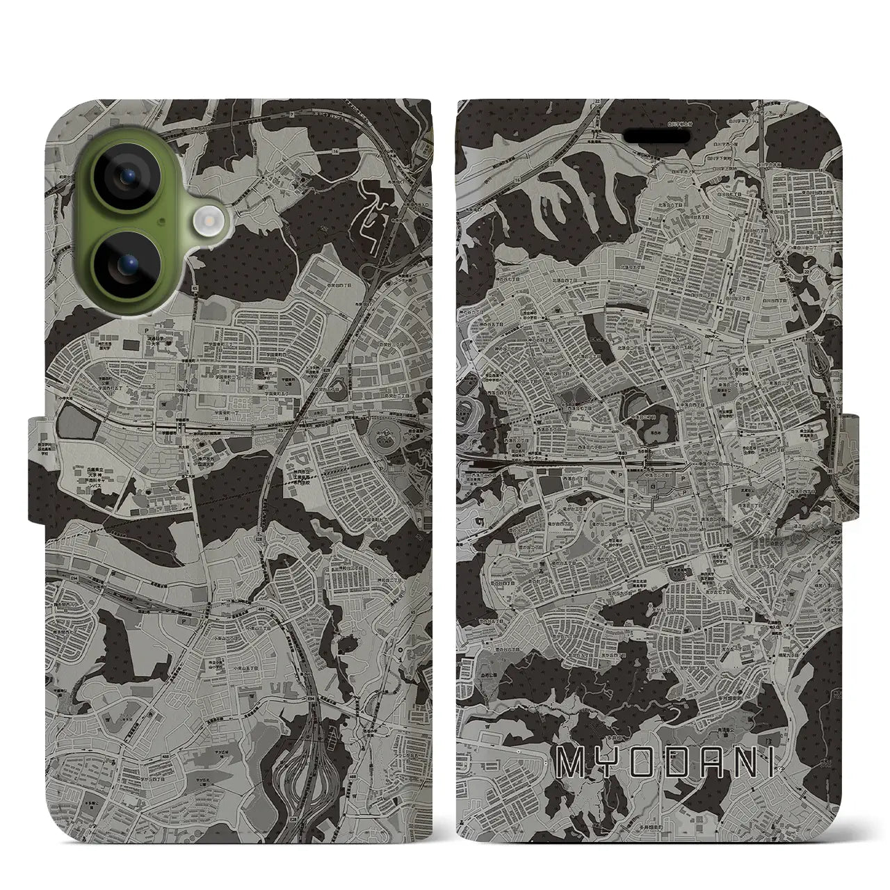 【名谷(兵庫県)】地図柄iPhoneケース(手帳タイプ)