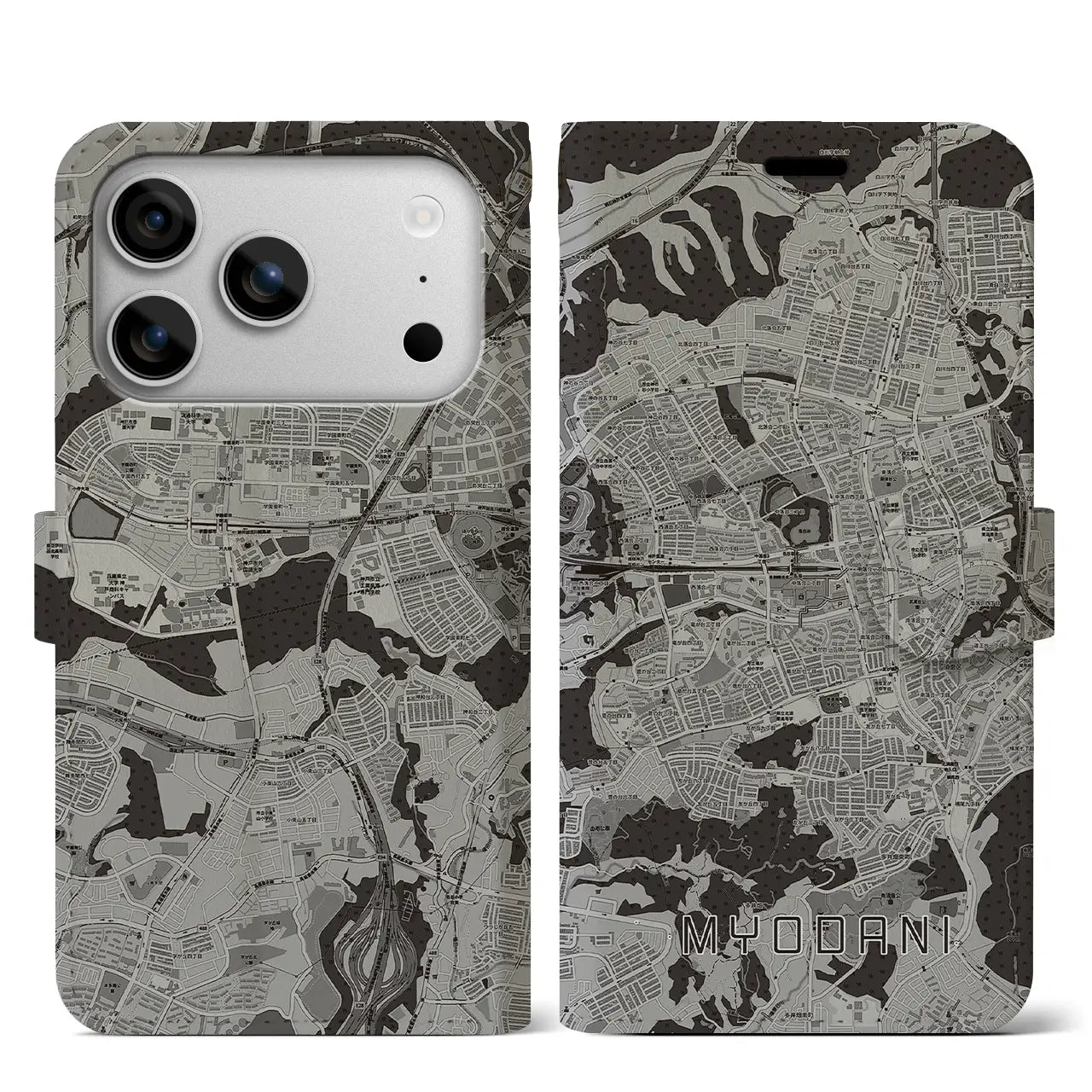 【名谷(兵庫県)】地図柄iPhoneケース(手帳タイプ)