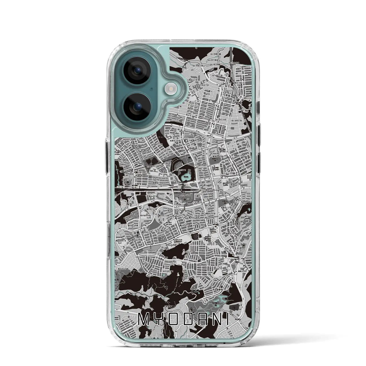 【名谷(兵庫県)】地図柄iPhoneケース(MagSafeタイプ)モノトーン・iPhone 16 Pro 用