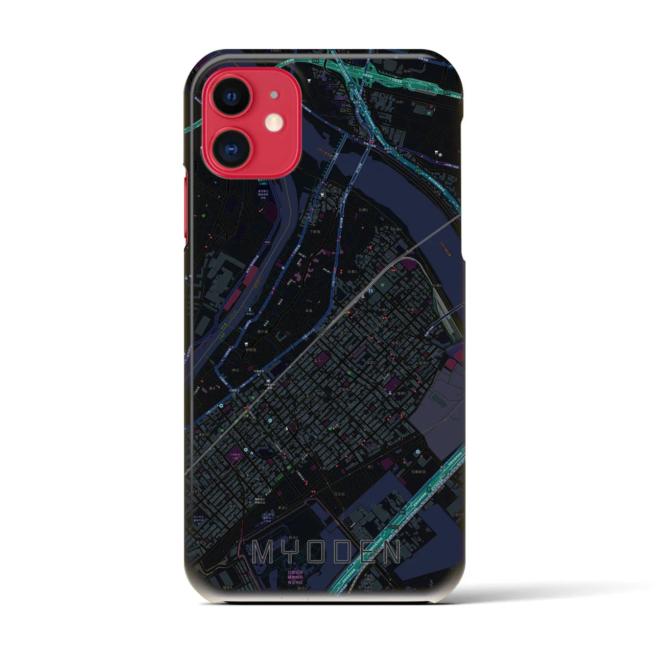 【妙典(千葉県)】地図柄iPhoneケース(バックカバータイプ)
