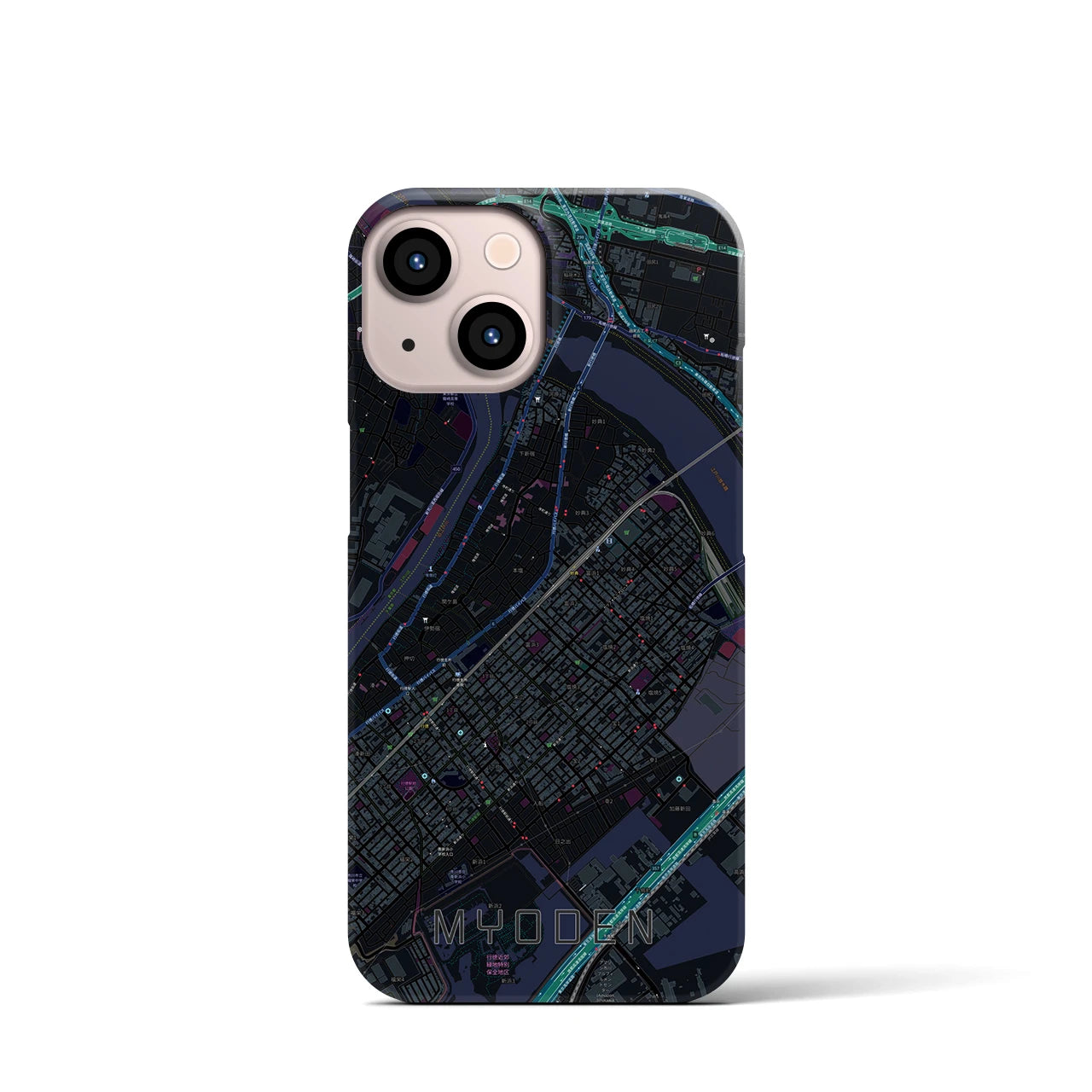 【妙典(千葉県)】地図柄iPhoneケース(バックカバータイプ)