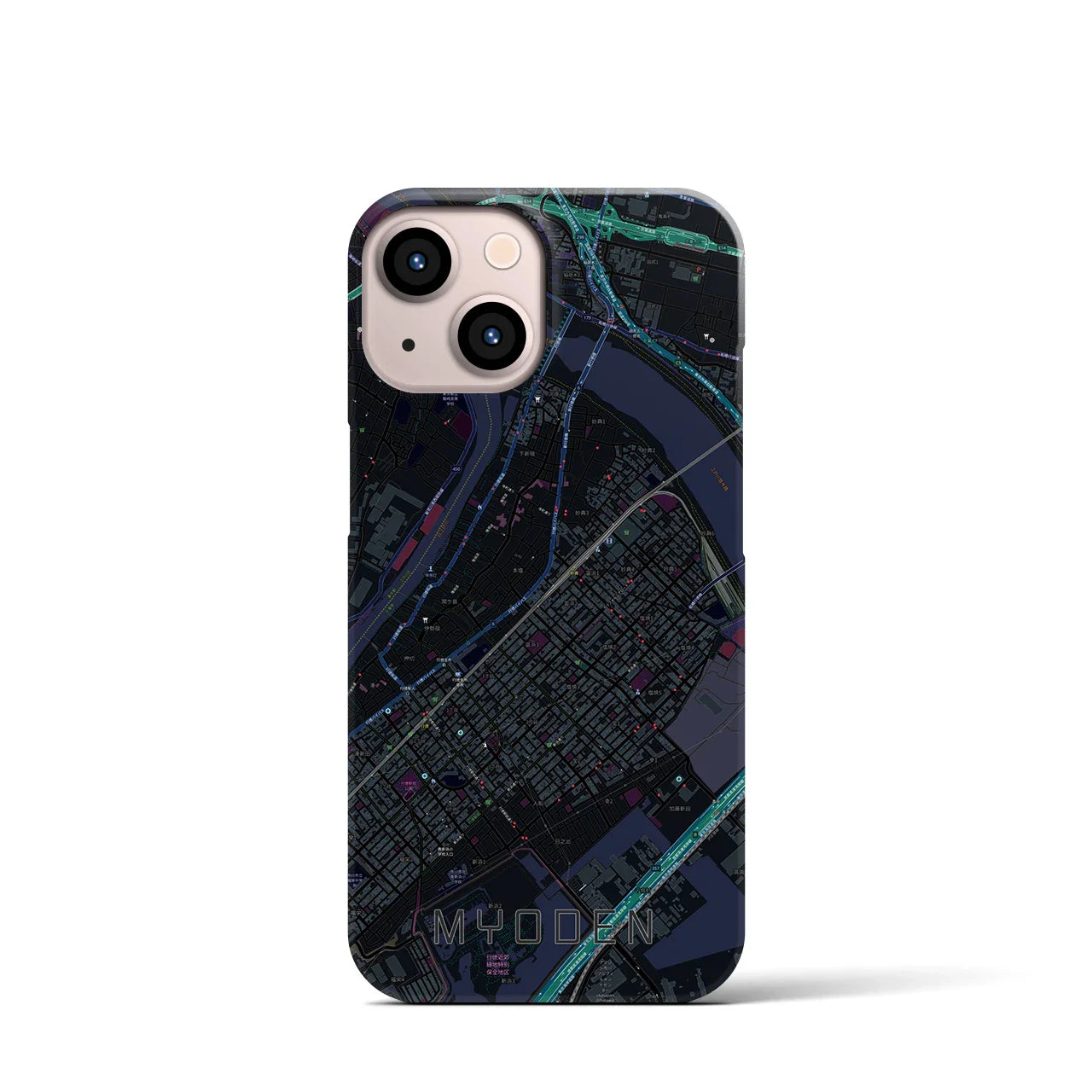【妙典(千葉県)】地図柄iPhoneケース(バックカバータイプ)