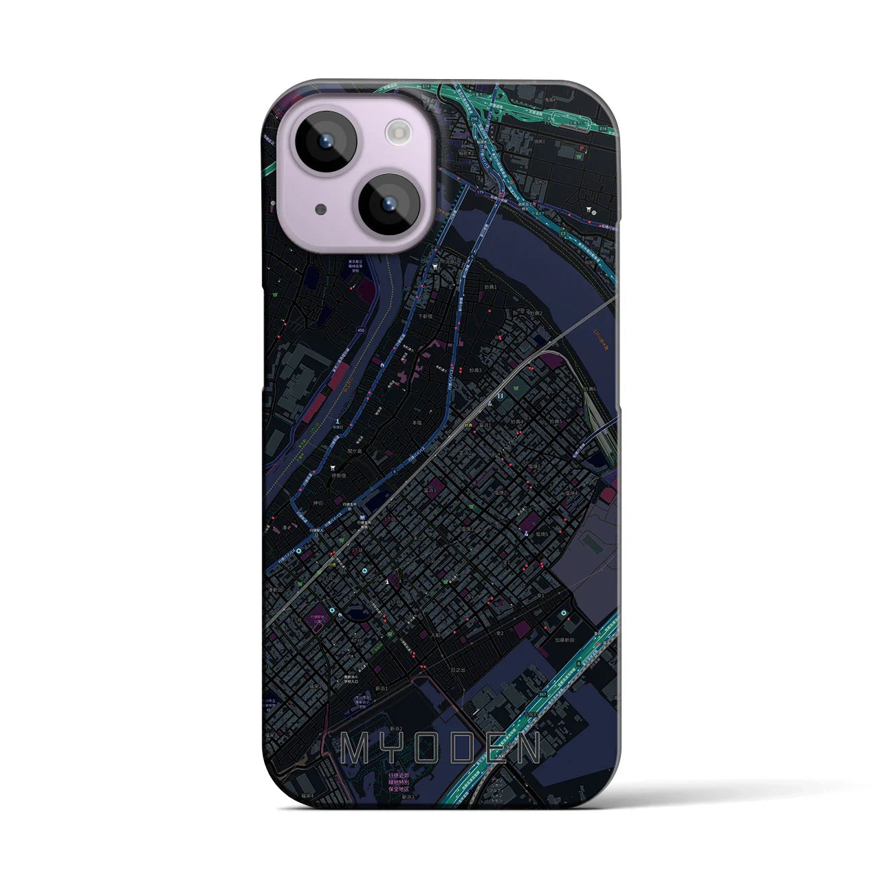【妙典(千葉県)】地図柄iPhoneケース(バックカバータイプ)