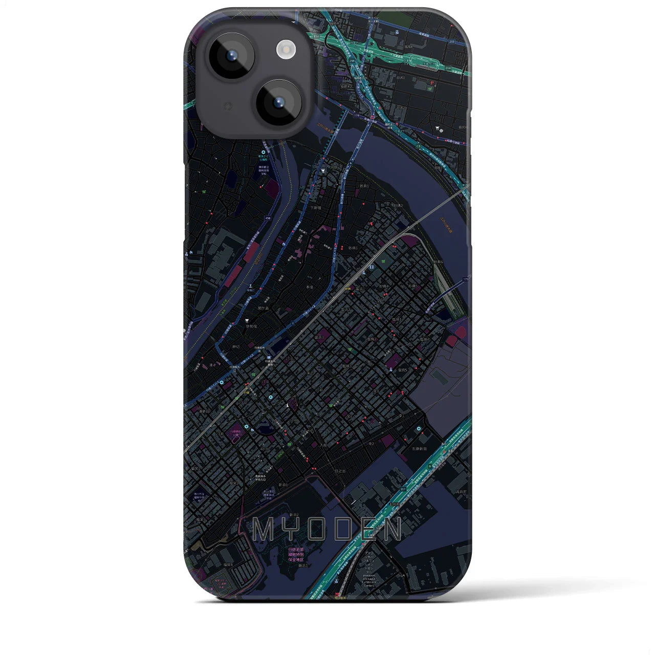 【妙典(千葉県)】地図柄iPhoneケース(バックカバータイプ)