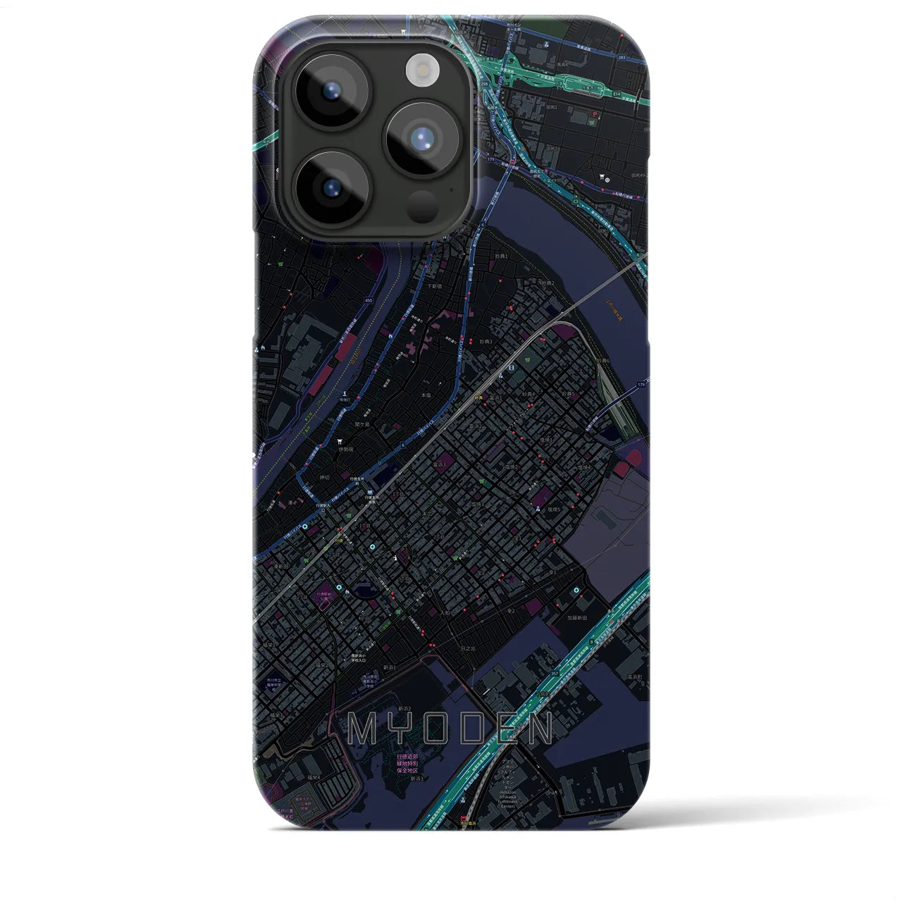 【妙典(千葉県)】地図柄iPhoneケース(バックカバータイプ)