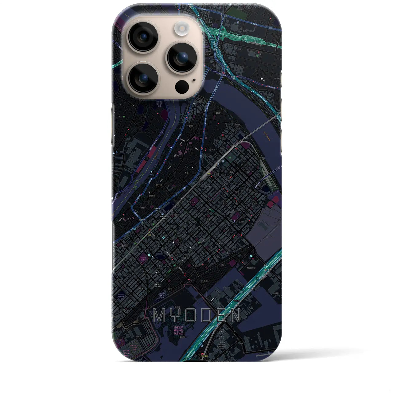 【妙典(千葉県)】地図柄iPhoneケース(バックカバータイプ)