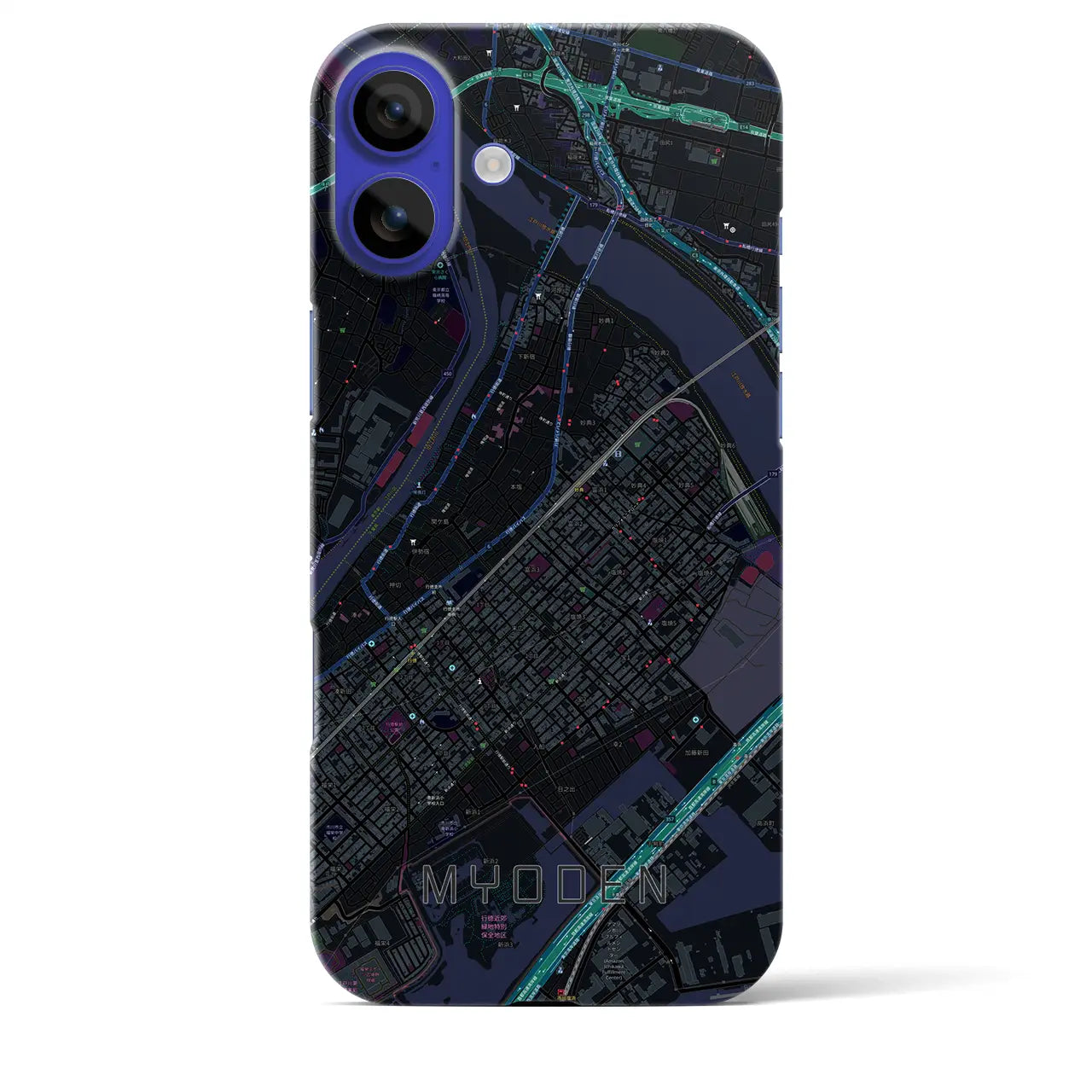 【妙典(千葉県)】地図柄iPhoneケース(バックカバータイプ)