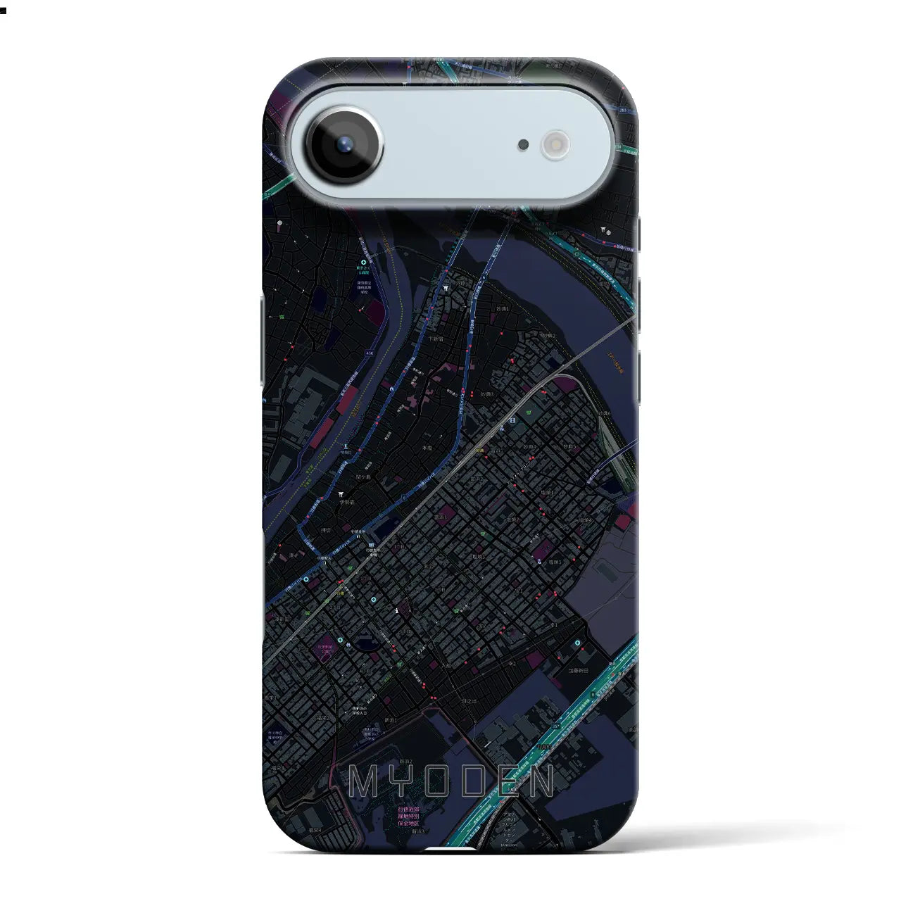 【妙典(千葉県)】地図柄iPhoneケース(バックカバータイプ)