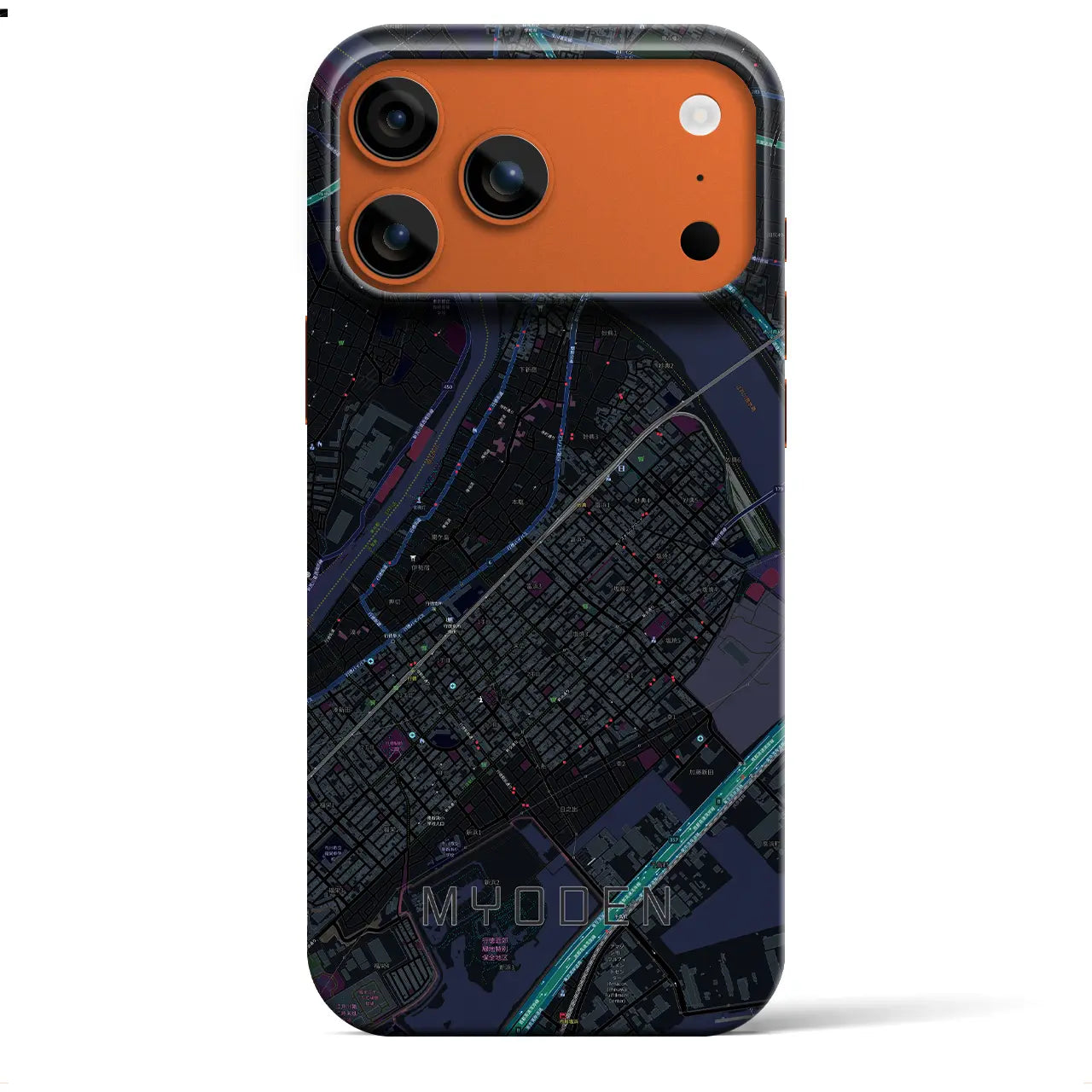 【妙典(千葉県)】地図柄iPhoneケース(バックカバータイプ)