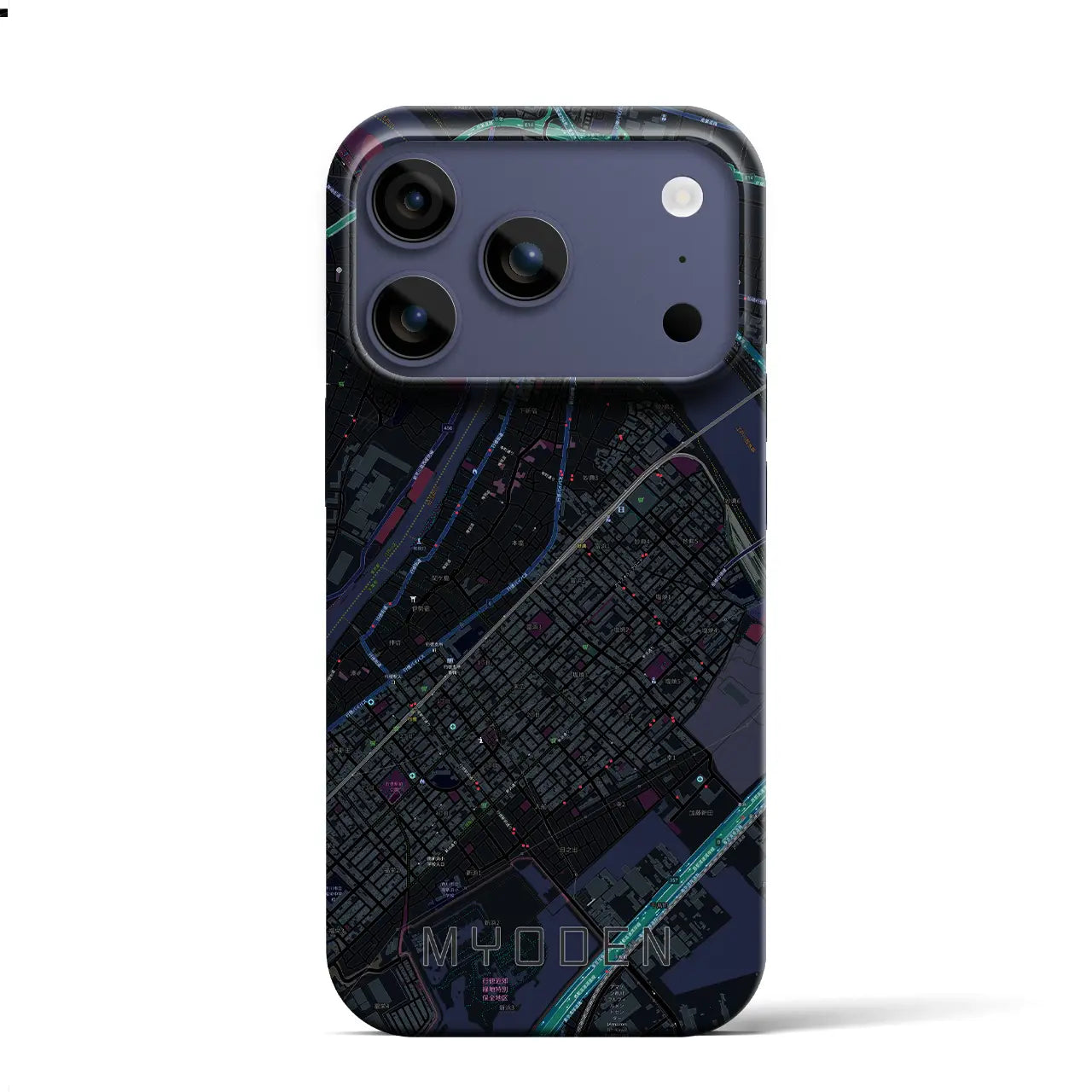 【妙典(千葉県)】地図柄iPhoneケース(バックカバータイプ)