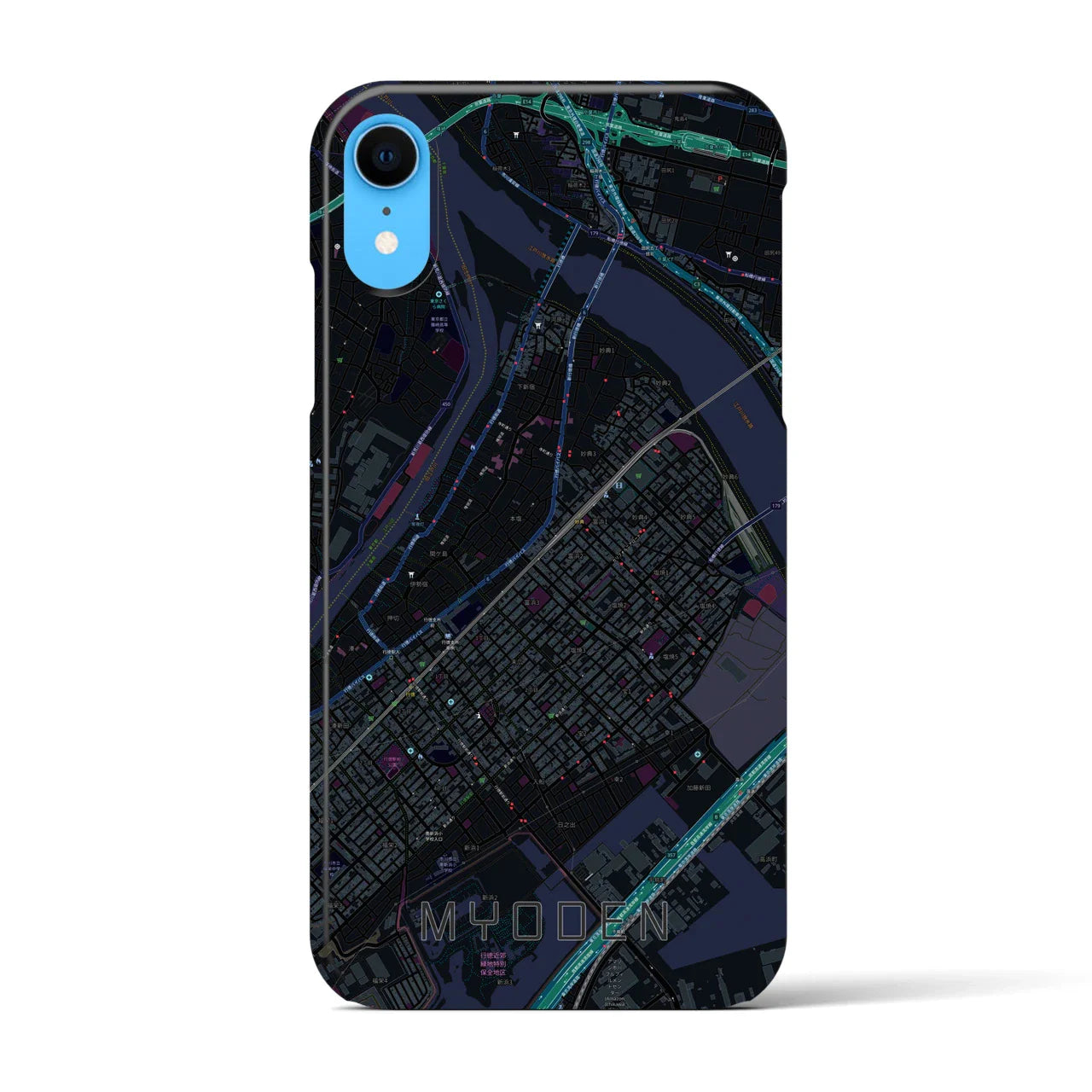 【妙典(千葉県)】地図柄iPhoneケース(バックカバータイプ)