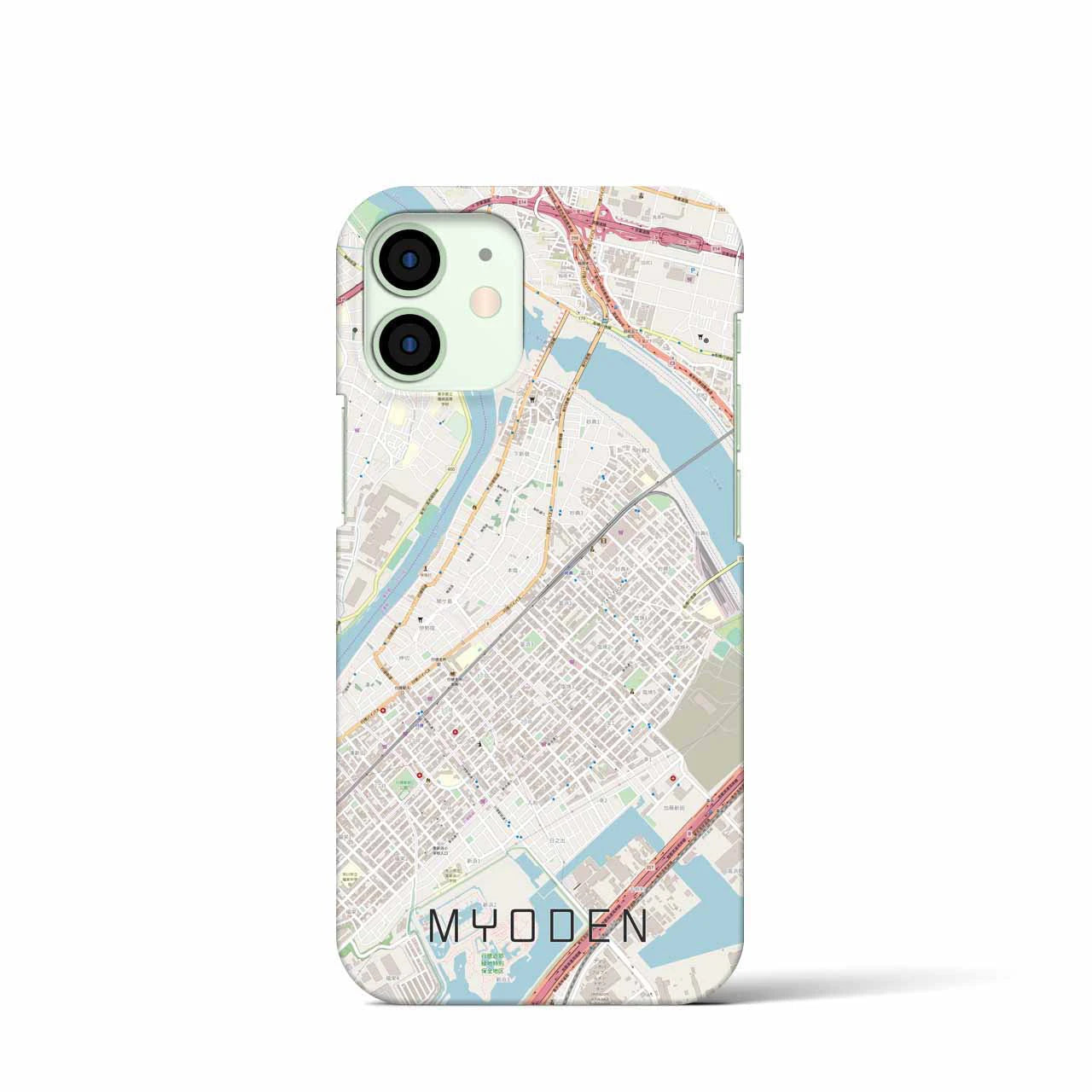 【妙典(千葉県)】地図柄iPhoneケース(バックカバータイプ)
