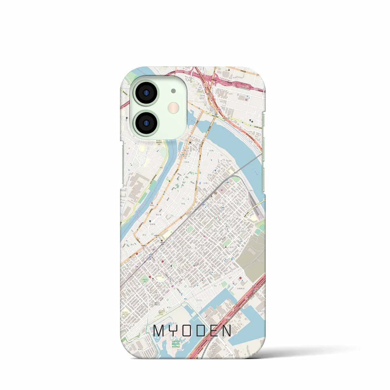 【妙典(千葉県)】地図柄iPhoneケース(バックカバータイプ)