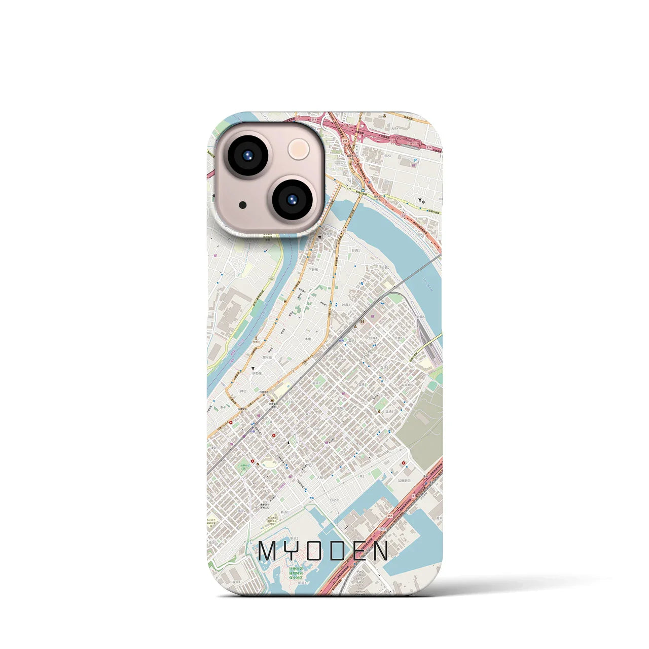 【妙典(千葉県)】地図柄iPhoneケース(バックカバータイプ)