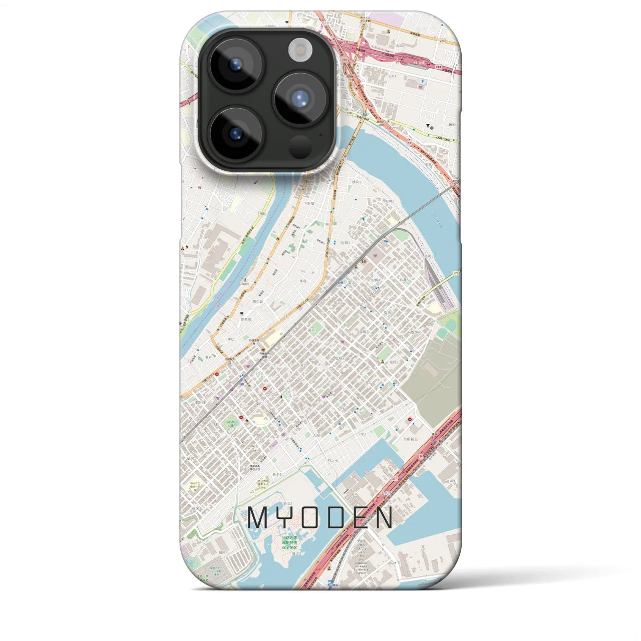 【妙典(千葉県)】地図柄iPhoneケース(バックカバータイプ)