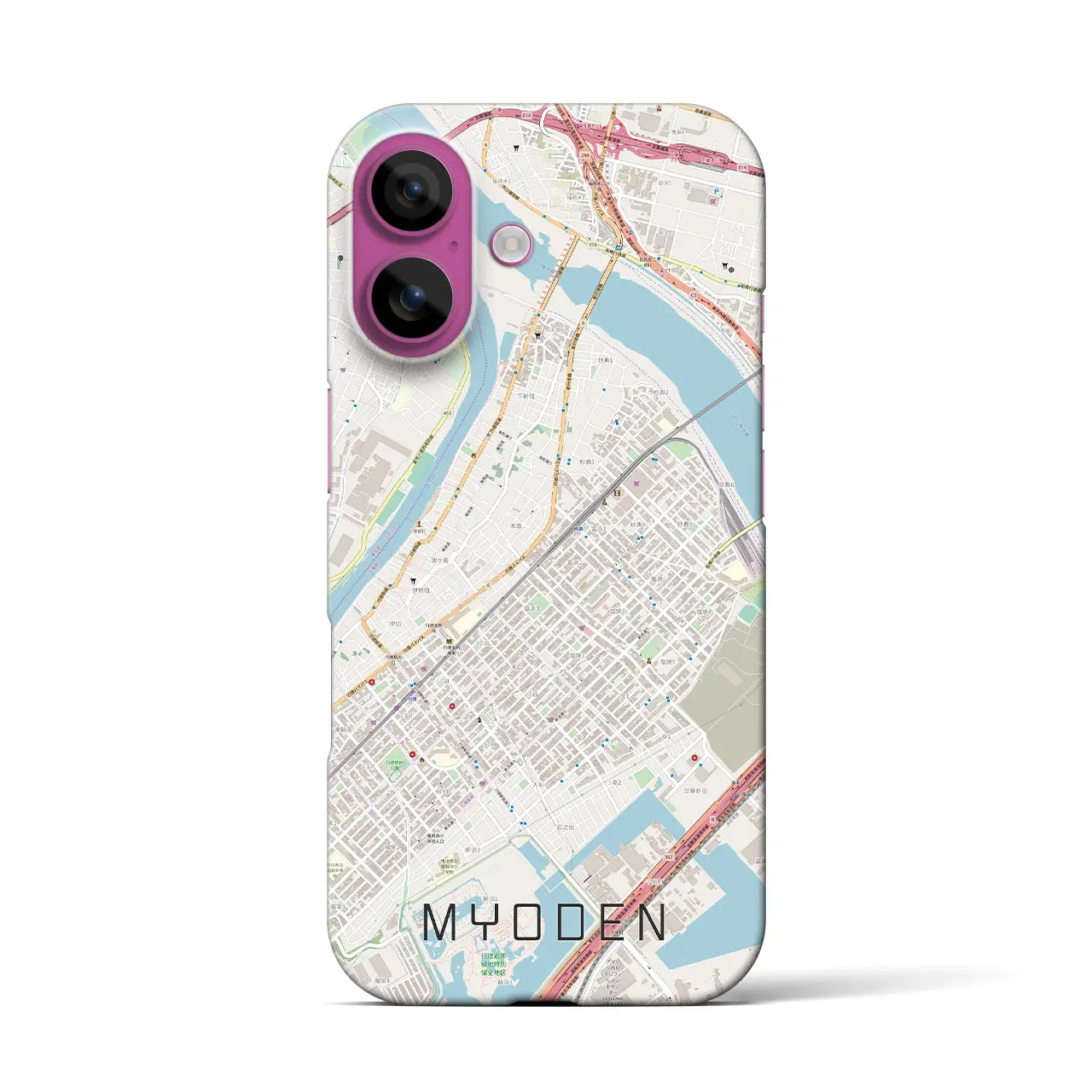 【妙典(千葉県)】地図柄iPhoneケース(バックカバータイプ)
