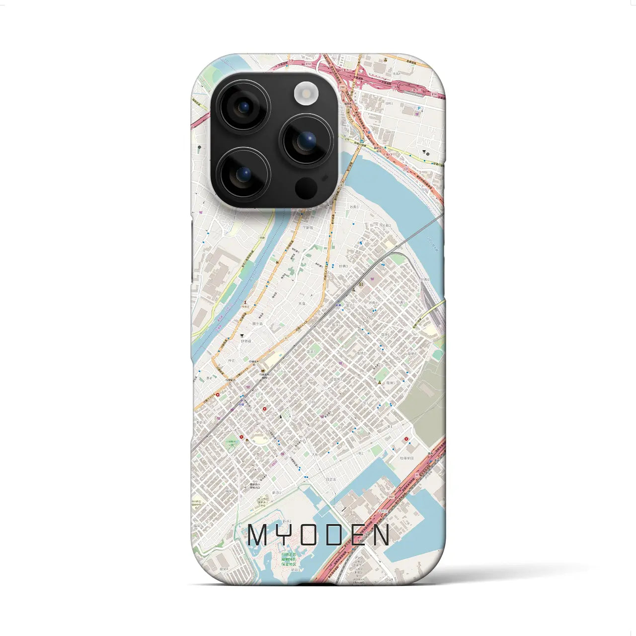 【妙典(千葉県)】地図柄iPhoneケース(バックカバータイプ)