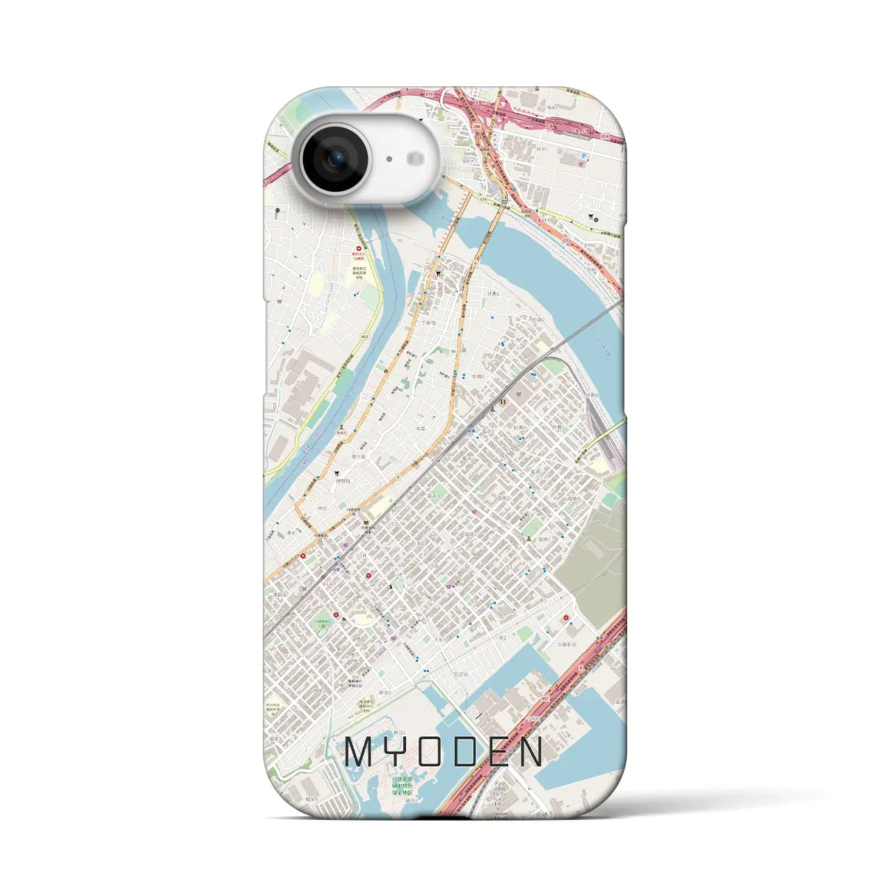 【妙典(千葉県)】地図柄iPhoneケース(バックカバータイプ)