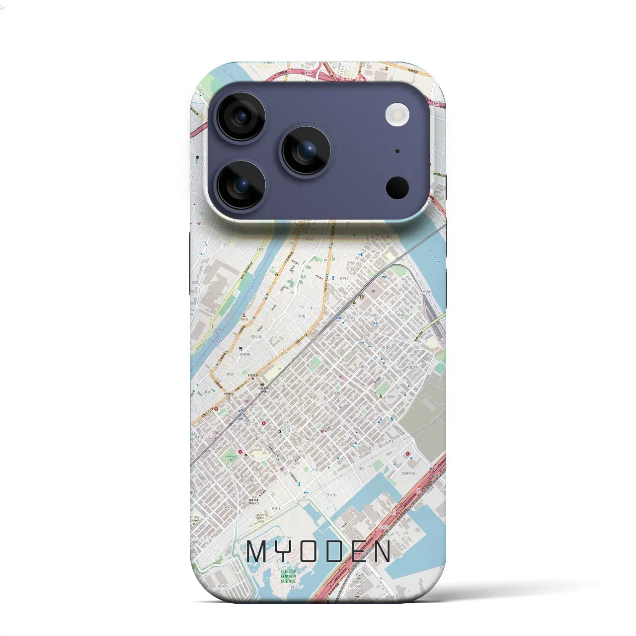 【妙典(千葉県)】地図柄iPhoneケース(バックカバータイプ)ナチュラル・iPhone 17 Pro Max 用