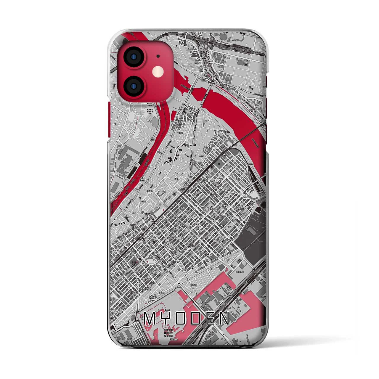 【妙典(千葉県)】地図柄iPhoneケース(クリアタイプ)