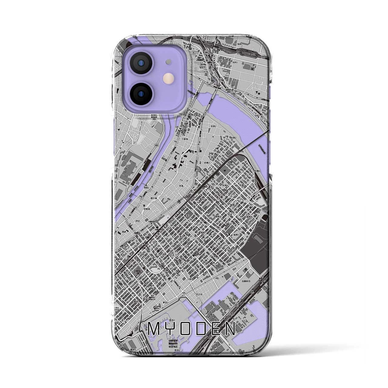 【妙典(千葉県)】地図柄iPhoneケース(クリアタイプ)