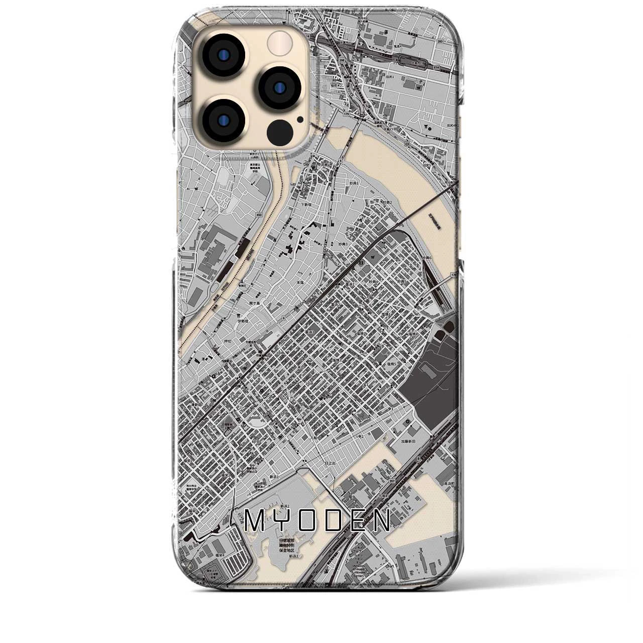 【妙典(千葉県)】地図柄iPhoneケース(クリアタイプ)