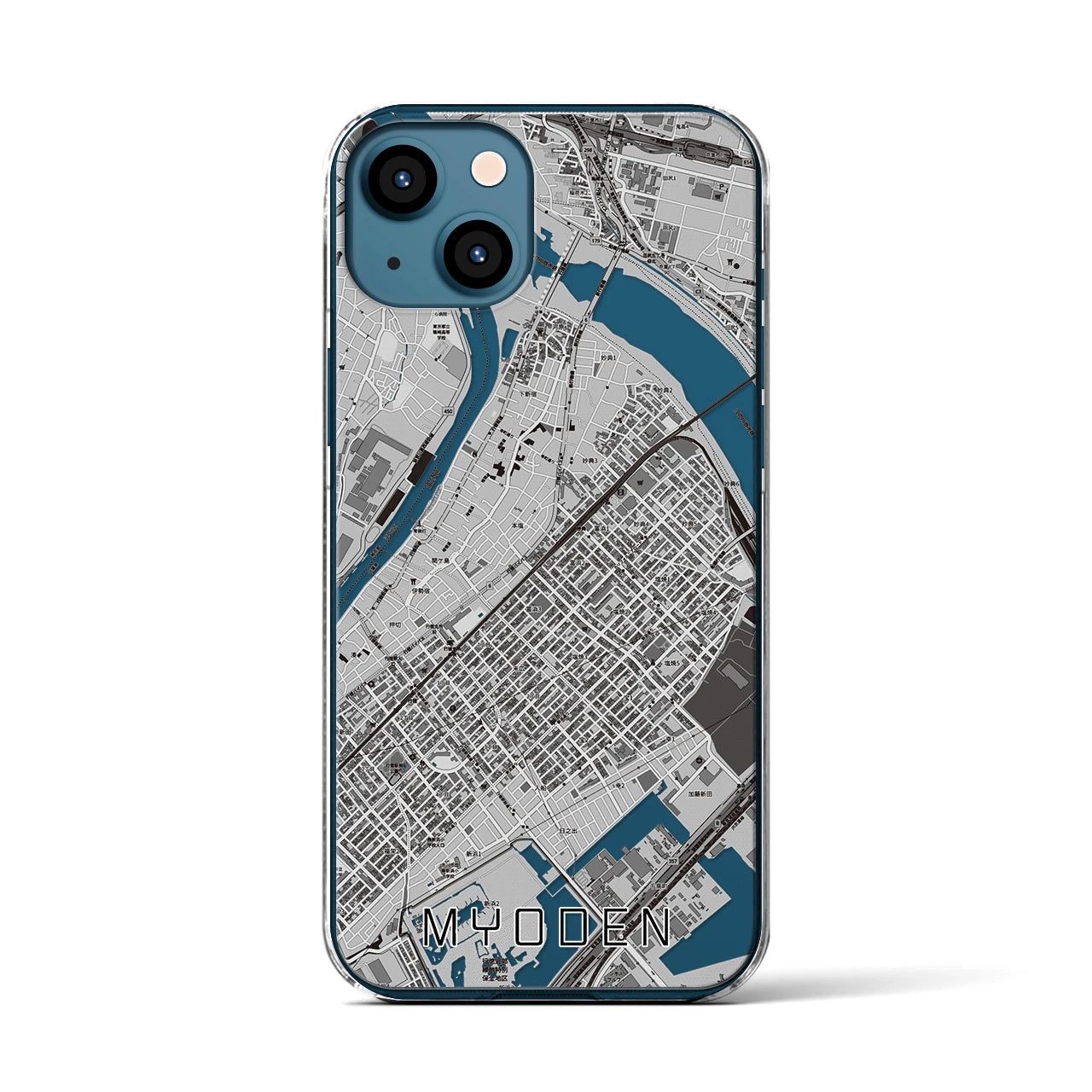 【妙典(千葉県)】地図柄iPhoneケース(クリアタイプ)