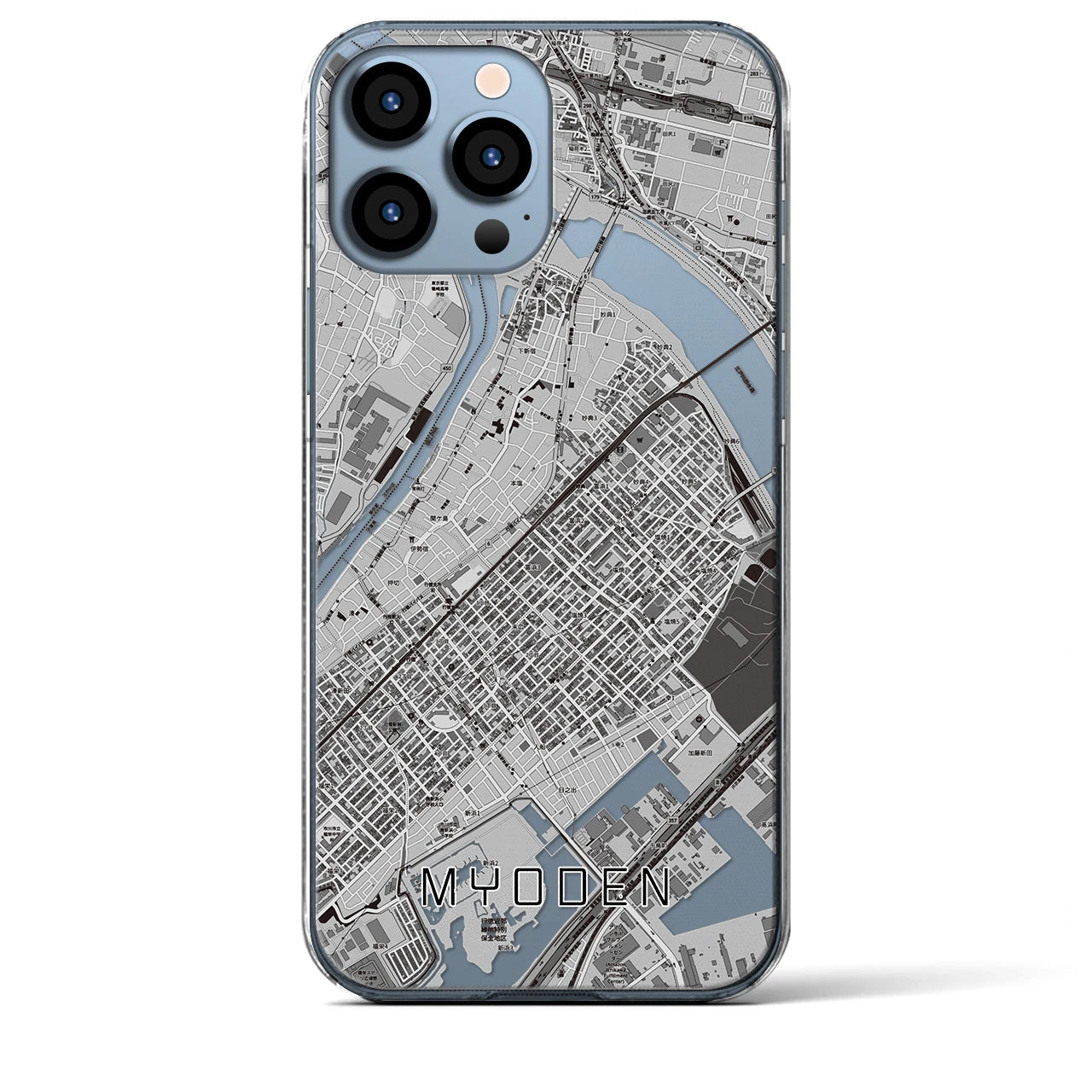 【妙典(千葉県)】地図柄iPhoneケース(クリアタイプ)