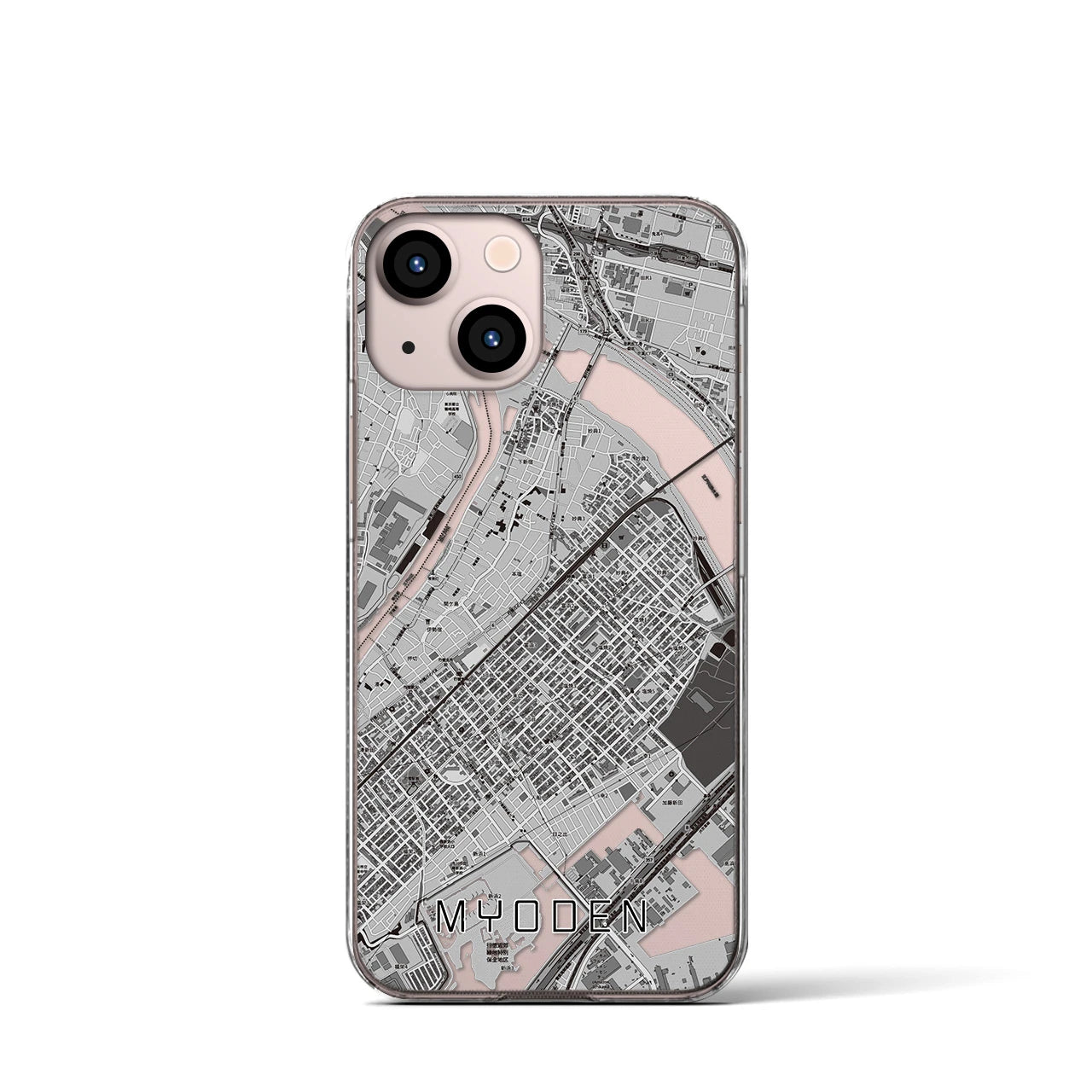 【妙典(千葉県)】地図柄iPhoneケース(クリアタイプ)