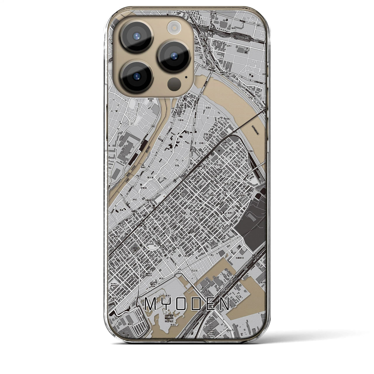 【妙典(千葉県)】地図柄iPhoneケース(クリアタイプ)