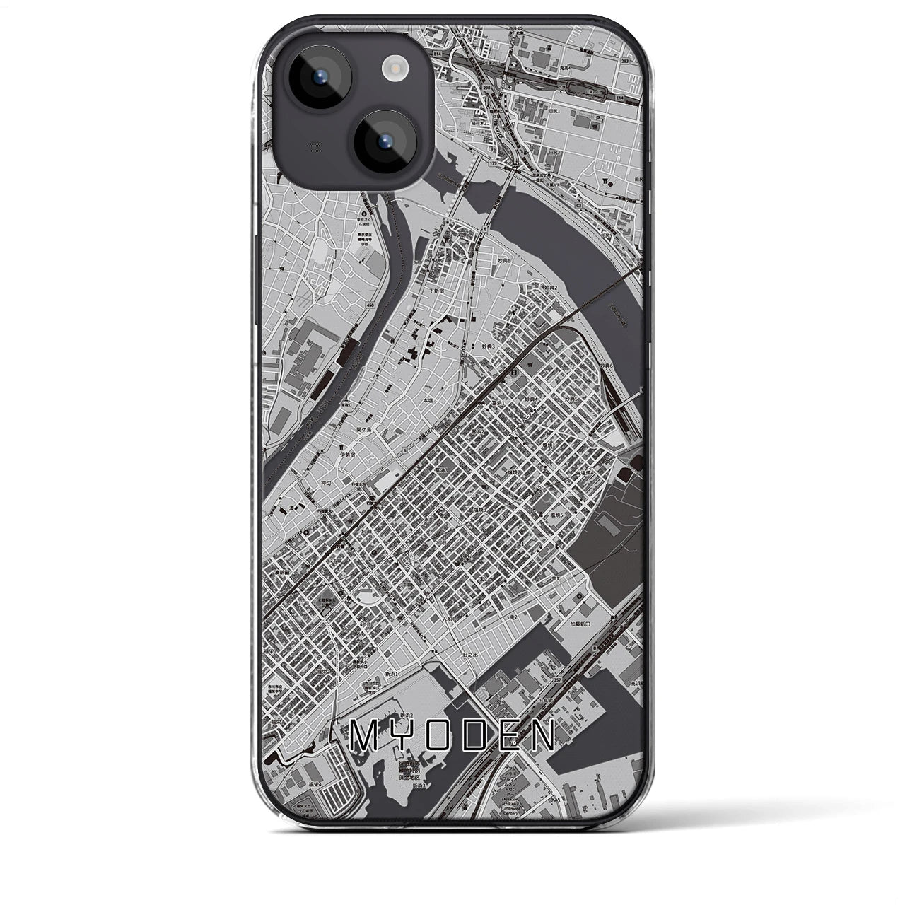 【妙典(千葉県)】地図柄iPhoneケース(クリアタイプ)