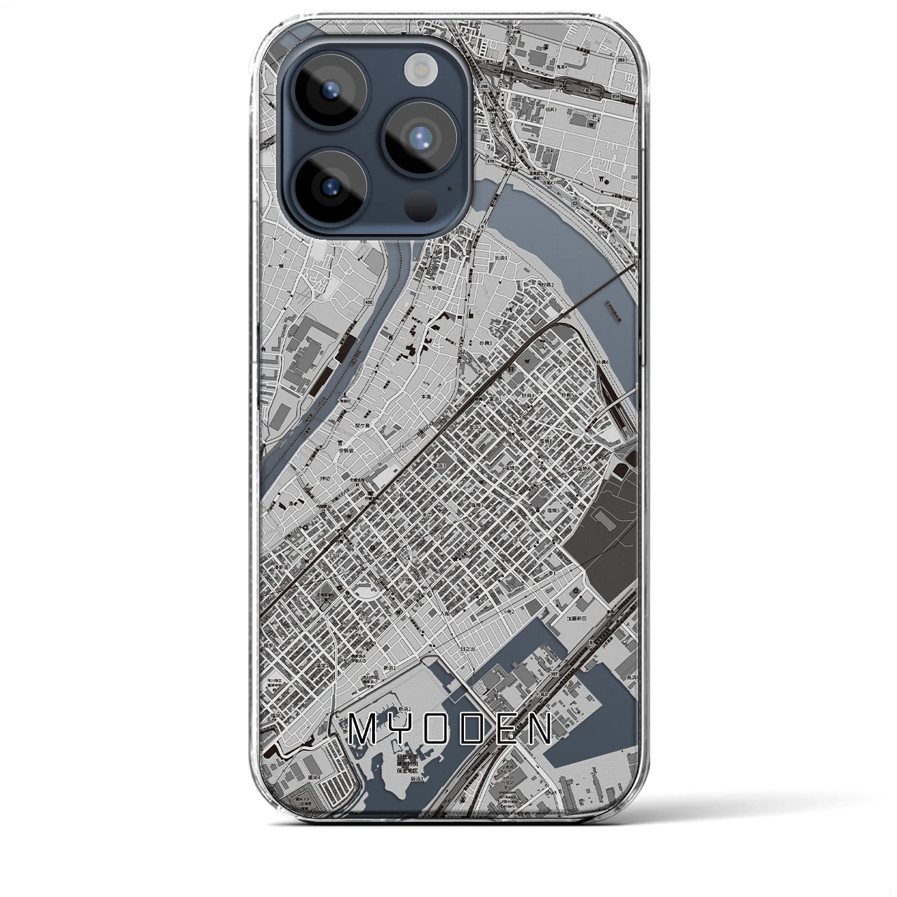 【妙典(千葉県)】地図柄iPhoneケース(クリアタイプ)