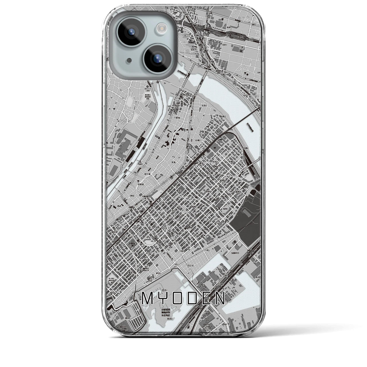 【妙典(千葉県)】地図柄iPhoneケース(クリアタイプ)