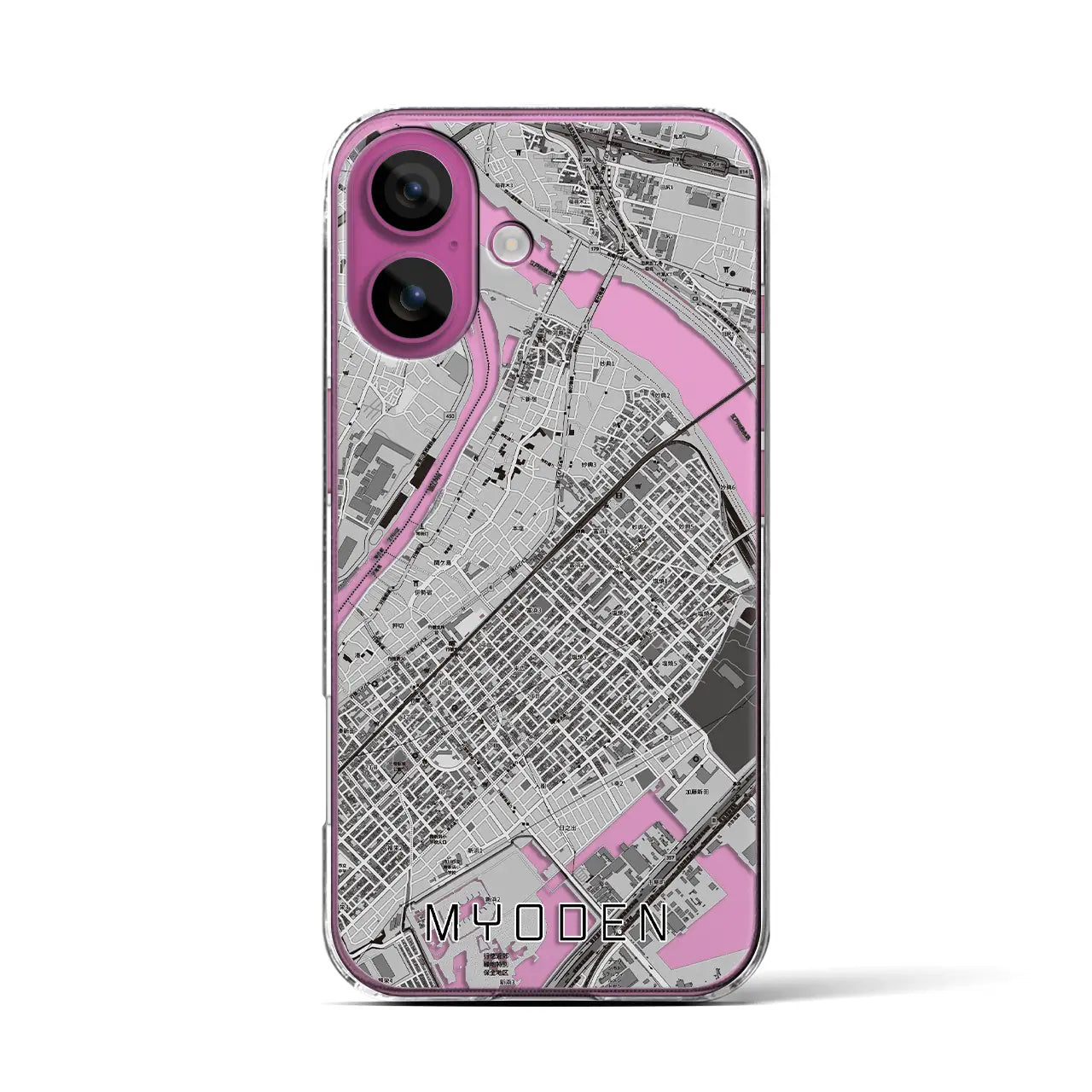 【妙典(千葉県)】地図柄iPhoneケース(クリアタイプ)
