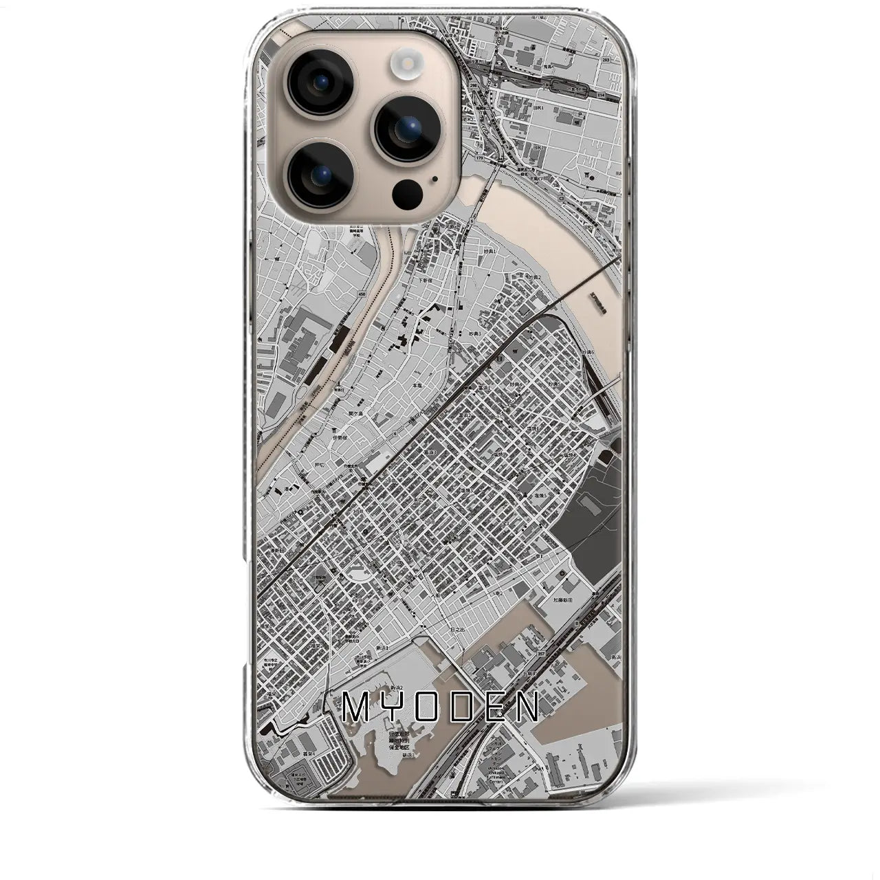 【妙典(千葉県)】地図柄iPhoneケース(クリアタイプ)