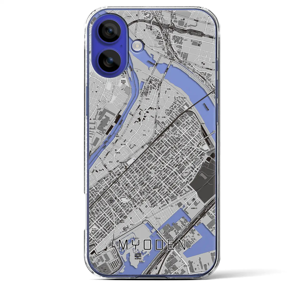 【妙典(千葉県)】地図柄iPhoneケース(クリアタイプ)